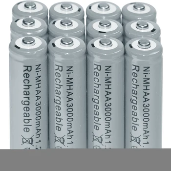 12x baterie AA baterií Hromadné Nikl-Hydridové Dobíjecí NI-MH 3000mAh 1.2 V Gra