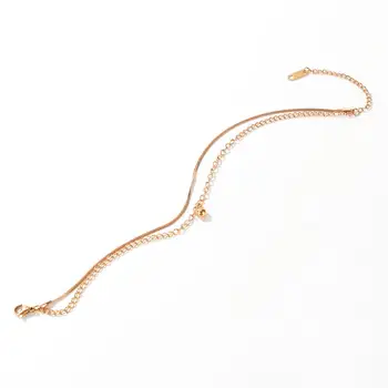 2020 móda Double layer Had řetěz korálek náramky pro ženy rose gold z nerezové oceli šperky plážové doplňky nohu náramek