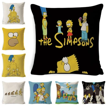 3D Simpsonovi Tištěné Polštář Kryt Rodinná Komedie Humor Kreslený Charakter Polštář Kryt Domácí Dekorace Polštář Případě Polštář