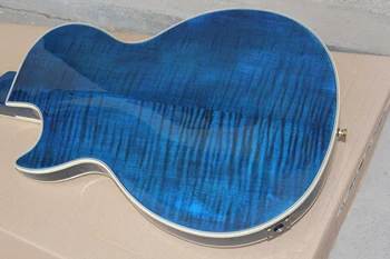 Doprava zdarma zdarma hardcase dvojité boční modrý plamen javor elektrická kytara