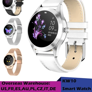 Módní KW10 Chytré Hodinky Ženy Krásný Náramek IP68 Vodotěsné Monitor Srdečního tepu, Monitorování Spánku Vytáčení IOS Android Smartwatch