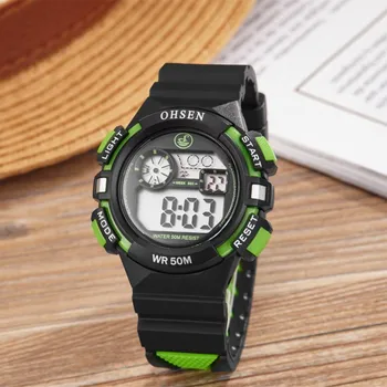 OHSEN Děti, LED Hodinky Elektronické Hodinky Luxusní Pánské Analogové Digitální Vojenské Sportovní Vodotěsné Světelný náramkové Hodinky Náramek hodinky