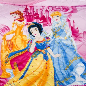 Růžové disney princezna prošívané přehozy na postel queen full twin size sladké dívky posteli pokrytí letní deka děti dárek bavlna shell povlečení