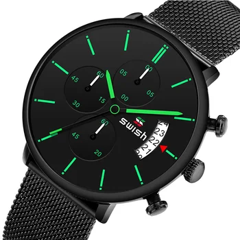 SWISH Pánské Hodinky 2020 Luxusní Značka Módní Pánské Náramkové hodinky z Nerezové Oceli Sportovní Hodinky Vojenské Hodinky Quartz Reloj